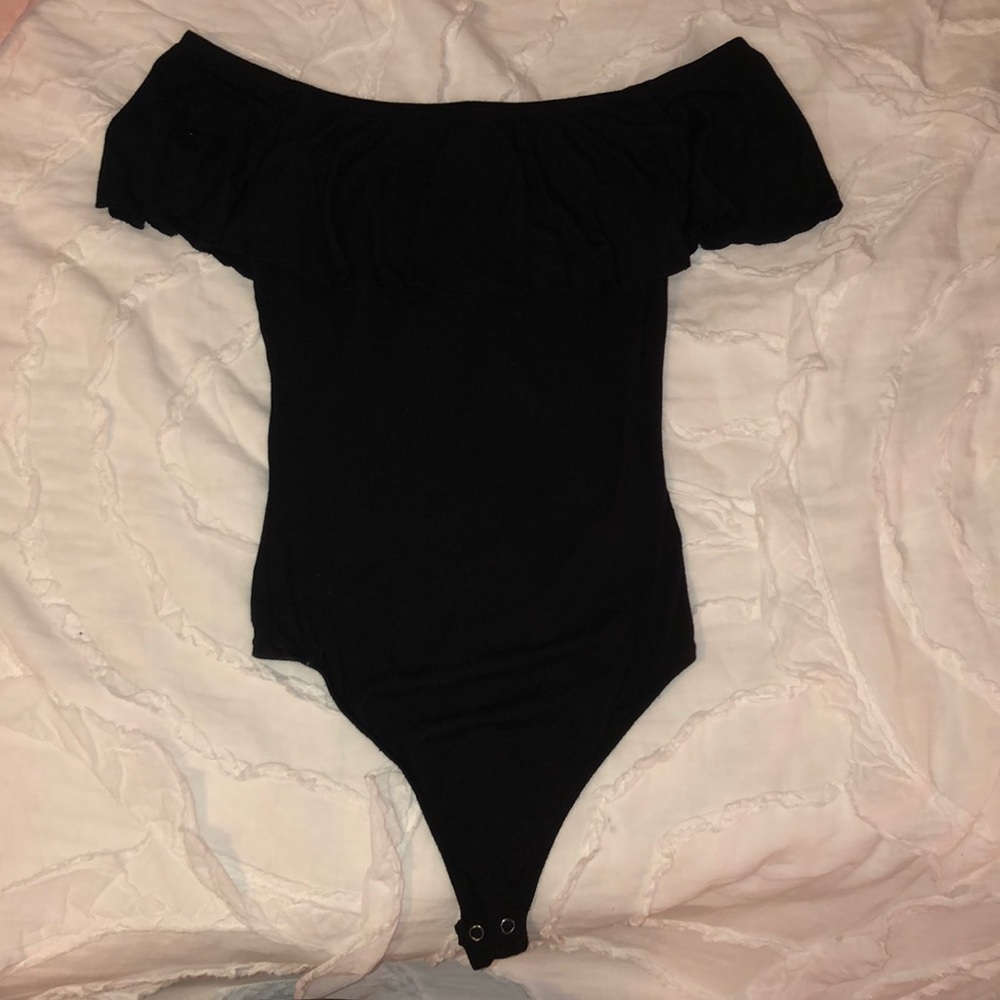 Two off the shoulder body suits size xs